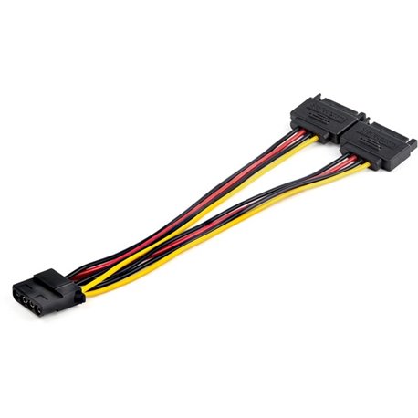 StarTech.com Dual SATA to LP4 Power Doubler Cable Adapter, SATA to 4 Pin LP4 Internal PC Peripheral Power Supply Connector, 9 Am