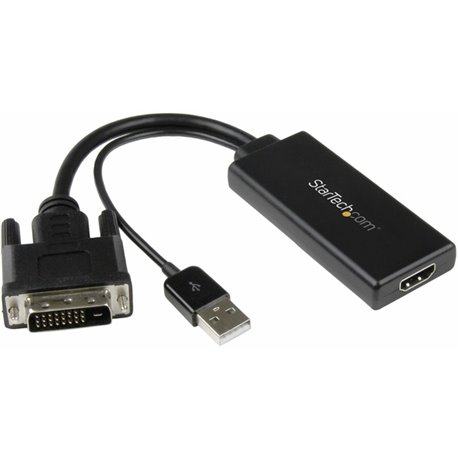 StarTech.com DVI to HDMI Video Adapter with USB Power and Audio - DVI-D to HDMI Converter - 1080p - Connect an HDMI display or p