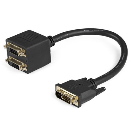 StarTech.com 1 ft DVI-D to 2x DVI-D Digital Video Splitter Cable - M/F - Connect two DVI-D displays simultaneously to a single D