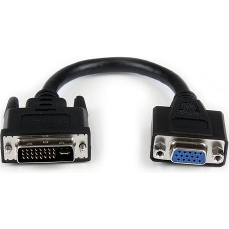 StarTech.com 8in DVI to VGA Cable Adapter - DVI-I Male to VGA Female - Connect your VGA Display to a DVI-I source - dvi male to 