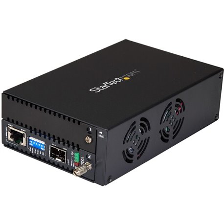 StarTech.com 10 Gigabit Ethernet Copper-to-Fiber Media Converter - Open SFP+ - Managed - 10G Ethernet Media Converter - Convert 