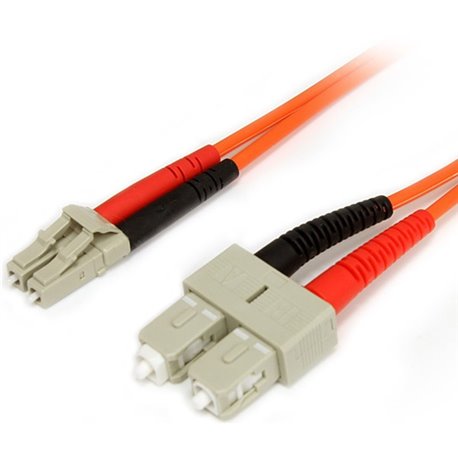 StarTech.com 1m Fiber Optic Cable - Multimode Duplex 62.5/125 LSZH Fiber Jumper Cord - LC/SC - Connect fiber network devices for