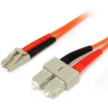 StarTech.com 3m Fiber Optic Cable - Multimode Duplex 62.5/125 LSZH Fiber Jumper Cord - LC/SC - Connect fiber network devices for