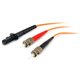 StarTech.com 1m Fiber Optic Cable - Multimode Duplex 62.5/125 - LSZH - MTRJ/ST - OM1 - MTRJ to ST Fiber Patch Cable - Connect fi