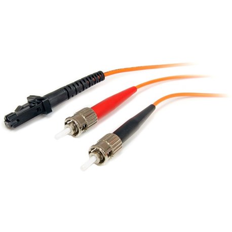 StarTech.com 1m Fiber Optic Cable - Multimode Duplex 62.5/125 - LSZH - MTRJ/ST - OM1 - MTRJ to ST Fiber Patch Cable - Connect fi