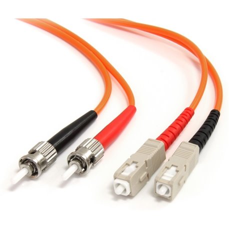 StarTech.com 1m Fiber Optic Cable - Multimode Duplex 62.5/125 - LSZH - ST /SC - OM1 - ST to SC Fiber Patch Cable - Connect fiber