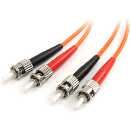 StarTech.com 1m Fiber Optic Cable - Multimode Duplex 62.5/125 - LSZH - ST/ST - OM1 - ST to ST Fiber Patch Cable - Connect fiber 