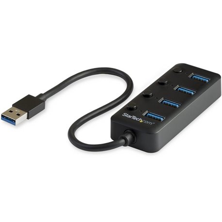 StarTech.com 4 Port USB 3.0 Hub - USB Type-A to 4x USB-A with Individual On/Off Port Switches - SuperSpeed 5Gbps USB 3.2 Gen 1 -