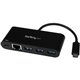 StarTech.com 3 Port USB-C Hub with Gigabit Ethernet & 60W Power Delivery Passthrough - USB-C to 3xUSB-A - 5Gbps USB 3.0 Type-C A