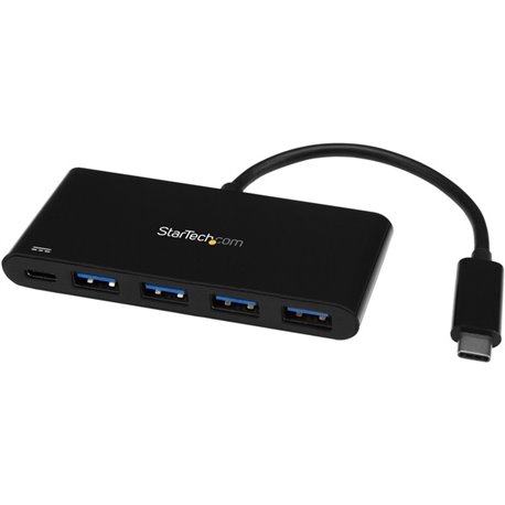 StarTech.com 4 Port USB C Hub with 4x USB Type-A (USB 3.0 SuperSpeed 5Gbps) - 60W Power Delivery Passthrough - Portable C to A A