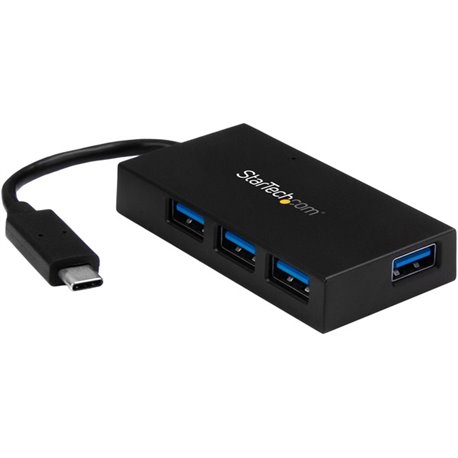 StarTech.com 4 Port USB C Hub - USB-C to 4x USB-A (USB 3.0/3.2 Gen 1 SuperSpeed 5Gbps) - USB Bus or Self Powered - BC 1.2 Chargi