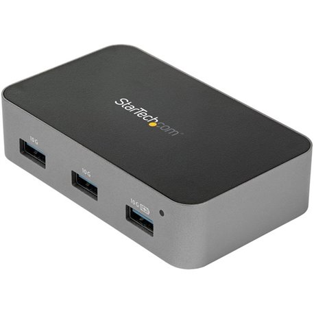 StarTech.com 4 Port USB C Hub with Power Adapter, USB 3.2 Gen 2 (10Gbps), 4x USB Type A, Self Powered, Fast Charge Port, Mountab