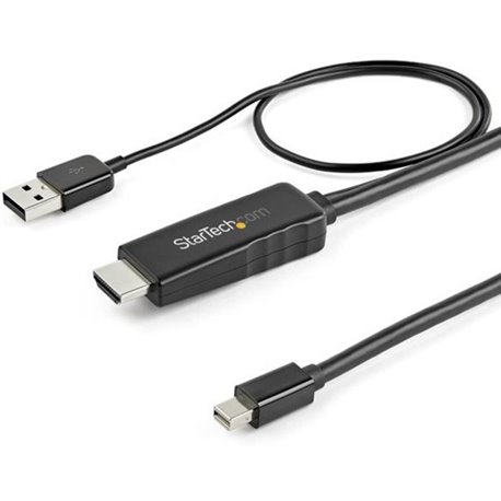 StarTech.com 3ft (1m) HDMI to Mini DisplayPort Cable 4K 30Hz - Active HDMI to mDP Adapter Cable with Audio - USB Powered - Video