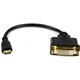 StarTech.com 8 in (20cm) Mini HDMI to DVI Cable, DVI-D to HDMI Cable (1920x1200p), HDMI Mini Male to DVI-D Female Display Cable 