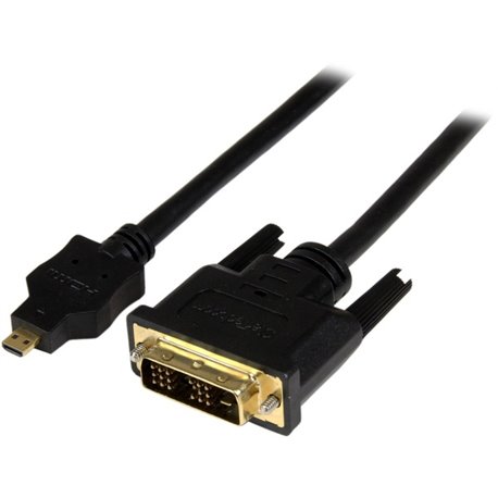 StarTech.com 6ft (2m) Micro HDMI to DVI Cable, Micro HDMI to DVI Adapter Cable, Micro HDMI Type-D to DVI-D Monitor/Display Conve