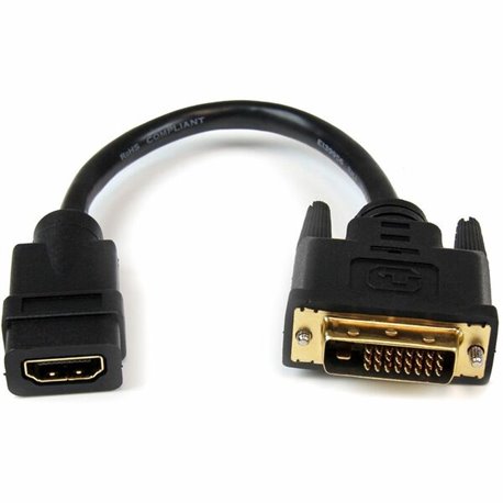 StarTech.com 8in HDMI� to DVI-D Video Cable Adapter - HDMI Female to DVI Male - Connect a DVI-D device to an HDMI-enabled device