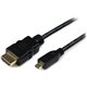 StarTech.com 3ft Micro HDMI to HDMI Cable with Ethernet, 4K High Speed Micro HDMI Type-D Device to HDMI Monitor Adapter/Converte