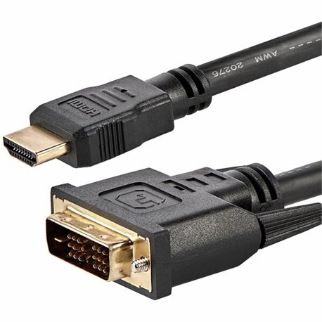 StarTech.com HDMI to DVI Cable - 6 ft / 2m - HDMI to DVI-D Cable - HDMI Monitor Cable - HDMI to DVI Adapter Cable - Connect an H