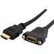 StarTech.com 3ft HDMI Female to Male Adapter, 4K High Speed Panel Mount HDMI Cable, HDMI Female to Male, HDMI Panel Mount Connec