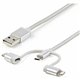 StarTech.com 1m USB Multi Charging Cable - Braided - Apple MFi Certified - USB 2.0 - Charge 1x device at a time - For USB-C or L