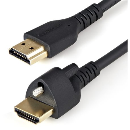 StarTech.com 1m(3ft) HDMI Cable with Locking Screw, 4K 60Hz HDR High Speed HDMI 2.0 Cable with Ethernet, Secure Locking Connecto