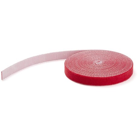 StarTech.com 25ft. Hook and Loop Roll - Red - Cable Management (HKLP25RD) - 25ft Bulk Roll of Red Hook and Loop Tape 3/4in (19 m