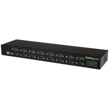 StarTech.com USB to Serial Hub - 16 Port - COM Port Retention - Rack Mount and Daisy Chainable - USB to RS232 Hub - Convert a US