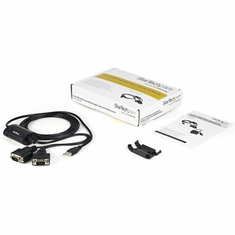 StarTech.com USB to Serial Adapter - 2 Port - COM Port Retention - FTDI - USB to RS232 Adapter Cable - USB to Serial Converter -