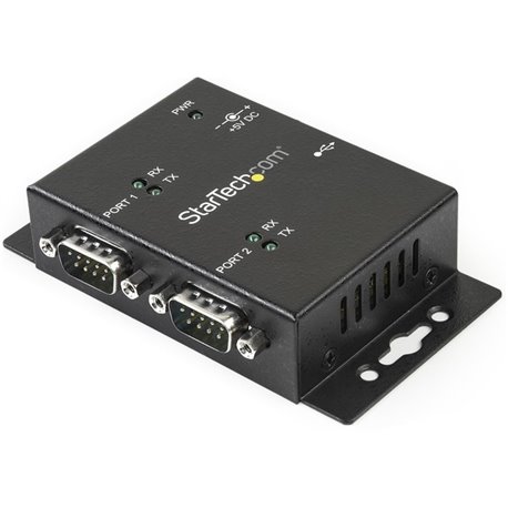 StarTech.com USB to Serial Adapter &acirc&euro" 2 Port &acirc&euro" Wall Mount &acirc&euro" Din Rail Clips &acirc&euro" Industri