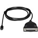 StarTech.com USB C to Parallel Printer Cable - USB to DB25 - Printer Cable Adapter - USB C Printer Cable - Bus Powered - Add a p