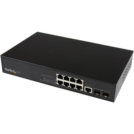 StarTech.com 10 Port L2 Managed Gigabit Ethernet Switch with 2 Open SFP Slots - Rack Mountable - Scale your network and connect 