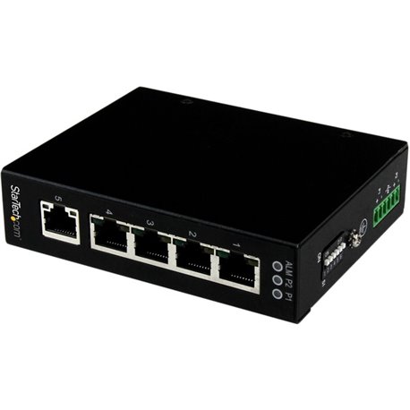 StarTech.com 5 Port Unmanaged Industrial Gigabit Ethernet Switch - DIN Rail / Wall-Mountable - Network up to 5 Ethernet devices 