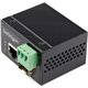 StarTech.com Industrial Fiber to Ethernet Media Converter - 100Mbps SFP to RJ45/CAT6 SM/MM - Fiber to Copper Network - IP-30 12V