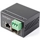 StarTech.com PoE+ Industrial Fiber to Ethernet Media Converter 30W - SFP to RJ45 - SM/MM Fiber to Gigabit Copper Mini Size IP-30