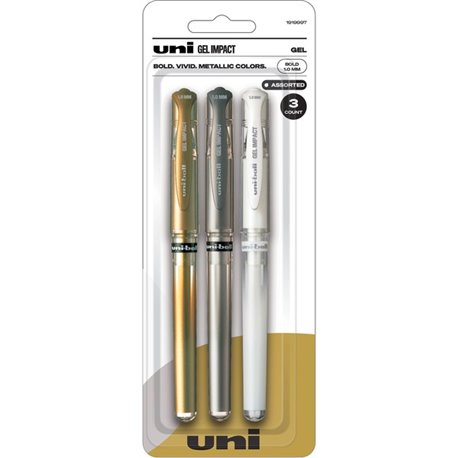 uniball Signo Gel Impact Pens - Bold Pen Point - 1 mm Pen Point Size - Multi Gel-based Ink - 3 / Pack