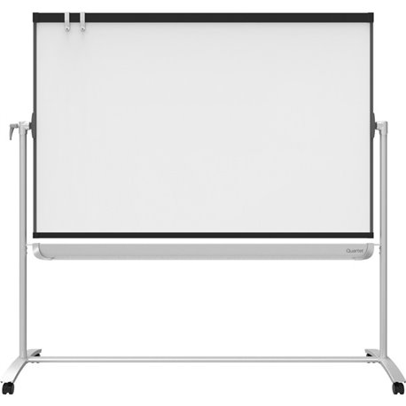 Quartet Magnetic Mobile Presentation Easel - 48" (4 ft) Width x 36" (3 ft) Height - White Painted Steel Surface - Graphite Frame