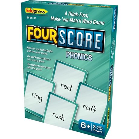 Teacher Created Resources Four Score Phonics Card Game - Matching - 3 to 20 Players - 1 Each