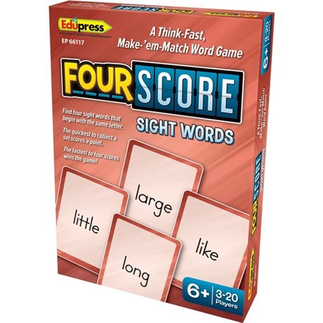 Teacher Created Resources Four Score Sight Words Game - Matching - 3 to 20 Players - 1 Each