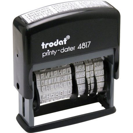 Trodat 12-Message Business Stamp - Message Stamp - "ANSWERED, BACKORDERED, CANCELLED, BILLED, RECEIVED, CHARGED, CHECKED, DELIVE