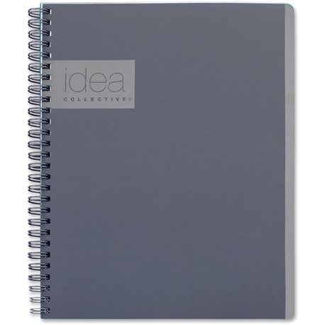 TOPS Idea Collective Professional Notebook - Twin Wirebound - College Ruled - 6" x 9 1/2" - Gray Cover - Soft Cover, Perforated 