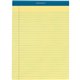 TOPS Letr-Trim Perforated Narrow Ruled Canary Legal Pads - 100 Sheets - Double Stitched - 0.25" Ruled - 16 lb Basis Weight - 8 1