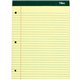 TOPS Perforated 3 Hole Punched Ruled Docket Legal Pads - 100 Sheets - Double Stitched - 0.34" Ruled - 16 lb Basis Weight - 8 1/2