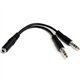 StarTech.com 3.5mm 4 Position to 2x 3 Position 3.5mm Headset Splitter Adapter - F/M - Connect a 4-position headset with audio an
