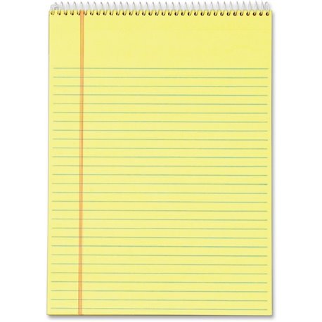 TOPS Docket Perforated Wirebound Legal Pads - Letter - 70 Sheets - Wire Bound - 0.34" Ruled - 16 lb Basis Weight - Letter - 8 1/