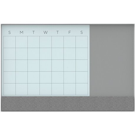 U Brands Magnetic Glass Dry Erase 3-in-1 Calendar Board - 35" (2.9 ft) Width x 47" (3.9 ft) Height - White Tempered Glass Surfac