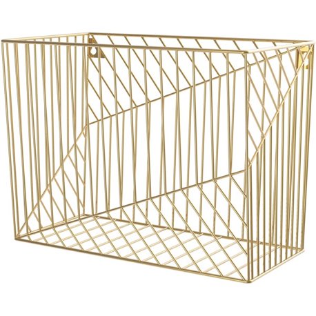 U Brands Vena Hanging File Basket - 6.8" Height x 9.5" Width12.4" Length%Desktop - Gold - Metal - 1 Each