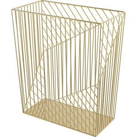 U Brands Metal Wastebasket, Vena Collection, 6 Gallon Capacity, Gold (3232U02-06) - Sturdy, Lightweight - 6.1" Height x 12.2" Wi