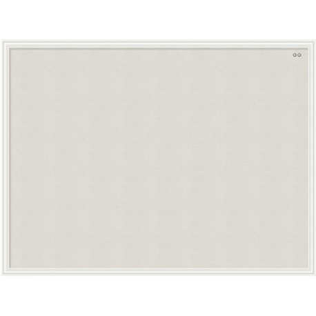 U Brands Linen Cork Linen Bulletin Board, 23" x 17" , White Wood Frame (3264U00-01) - 23" Height x 17" Width x 1" Depth - Tan Co