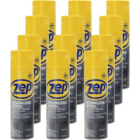 Zep Stainless Steel Polish - 14 fl oz (0.4 quart) - 12 / Carton - Rust Resistant, Corrosion Resistant, Fade Resistant - Chrome, 