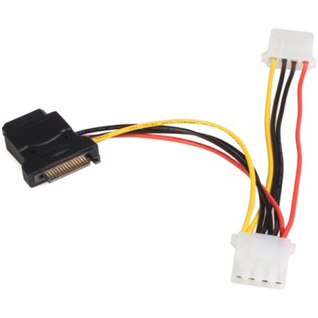 StarTech.com Serial ATA 15 Pin to LP4 Power Cable Adapter w/ 2 Extra LP4 - Power up to 3 devices using a SATA power connector fr